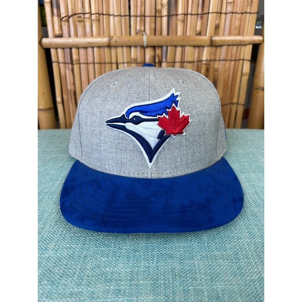New Era Toronto Blue Jays 9Fifty Snapback Hat‎ Gray Blue MLB Baseball Suede Wool